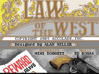 Law Of The West title screen for Commodore 64